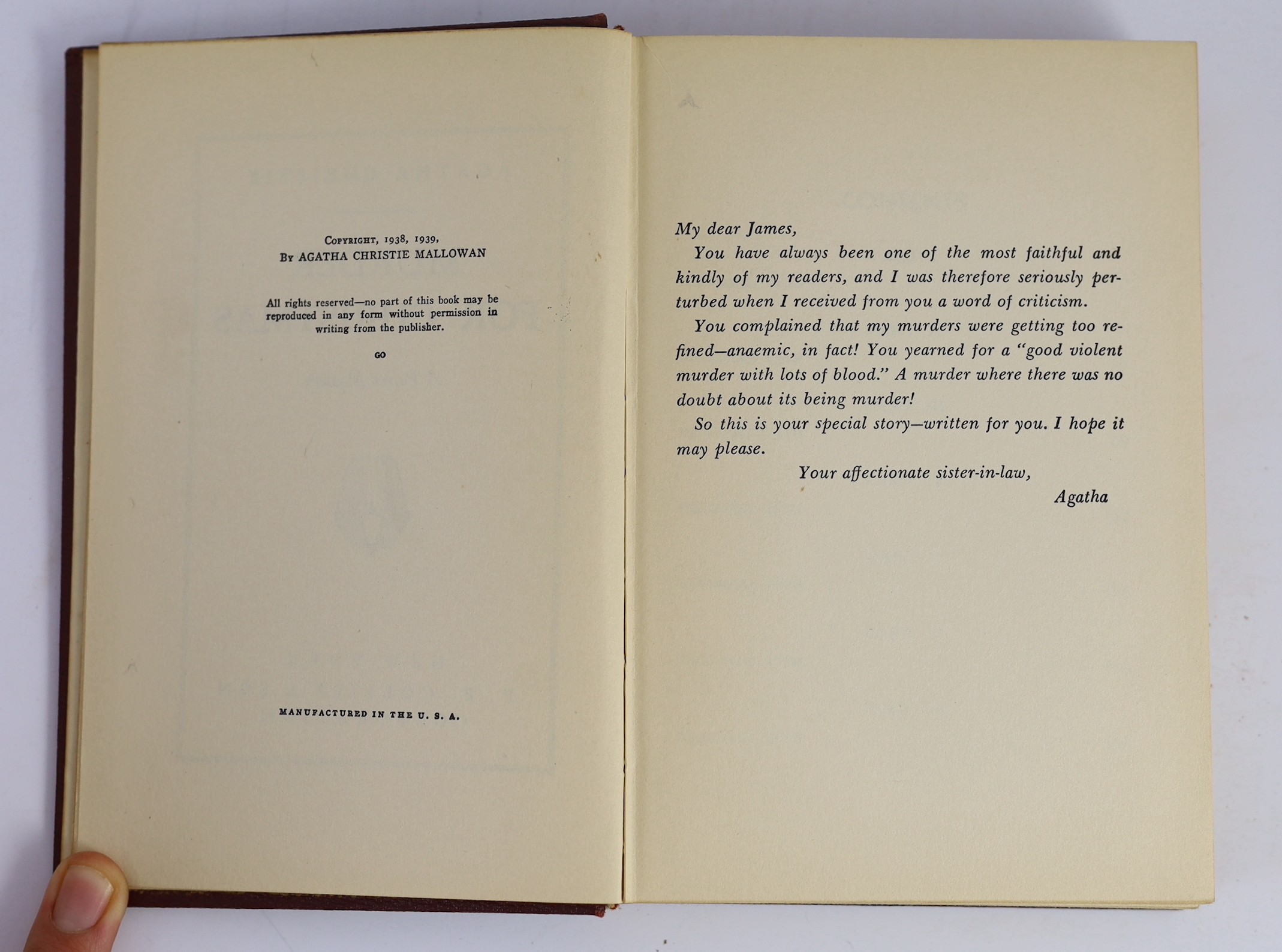 Christie, Agatha - 6 works (5 being Poirot mysteries), consisting Death on the Nile, 1937; Poirot Loses a Client, 1937; Murder for Christmas, 1939; Appointment with Death, 1938; Cards on the Table, 1936 and Easy to Kill,